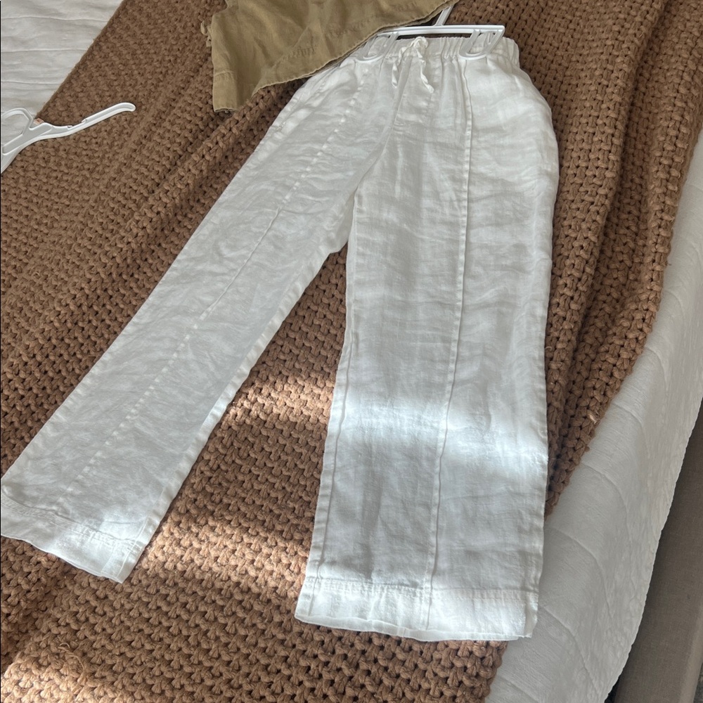 Zara Kids Matching Set in White and Tan